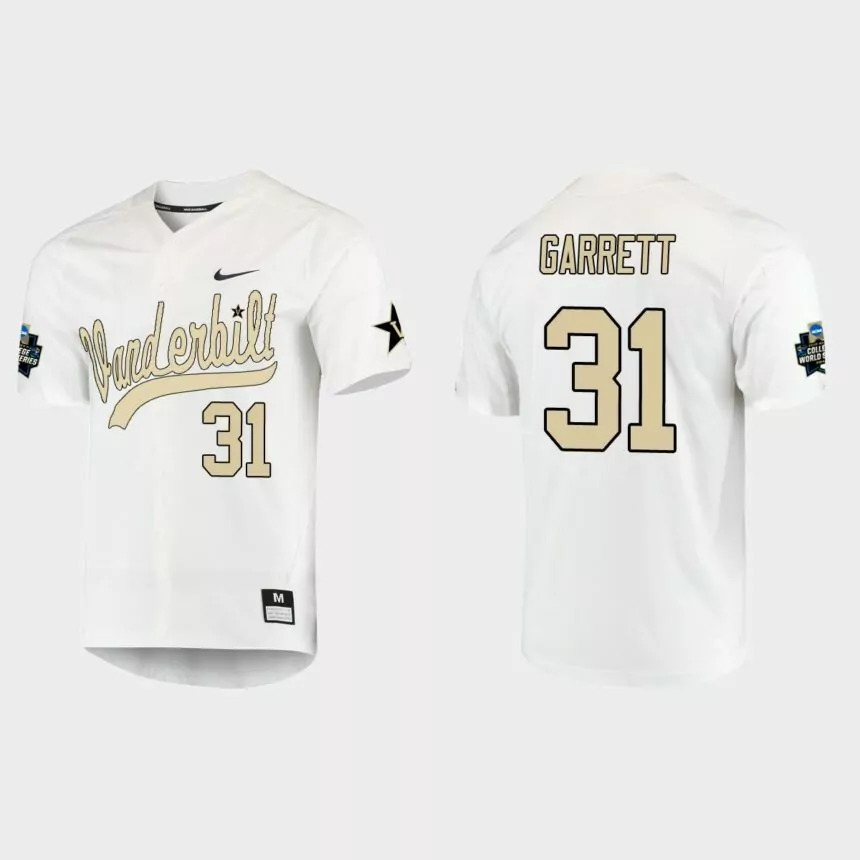 Miles Garrett Vanderbilt Commodores College World Series Baseball Jersey – White
