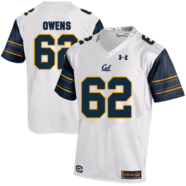 Miles Owens California Golden Bears Men's Jersey - #62 NCAA White Stitched Authentic