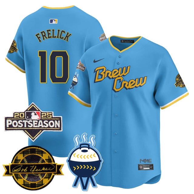 Milwaukee Brewers 2025 Postseason Jersey #10 Sal Frelick