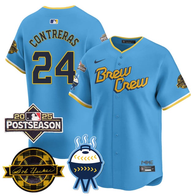 Milwaukee Brewers 2025 Postseason Jersey #24 William Contreras