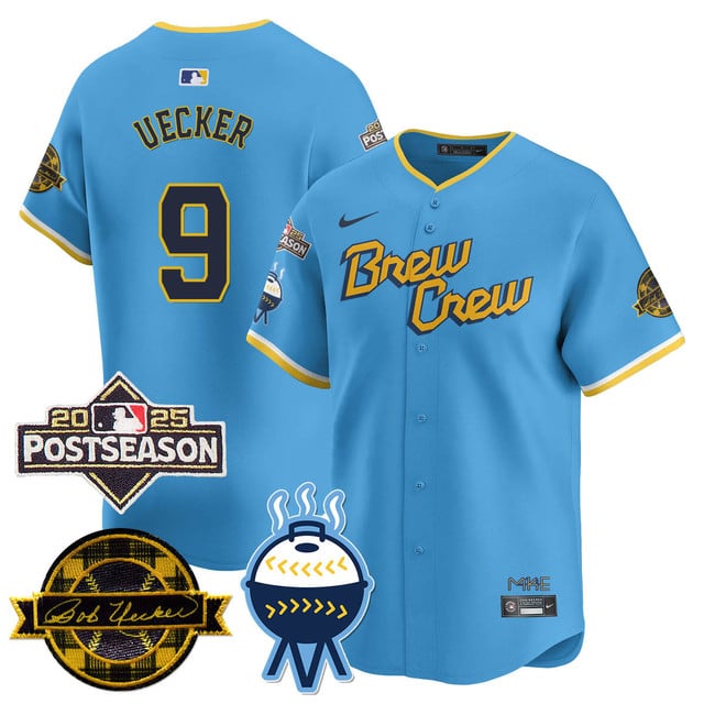 Milwaukee Brewers 2025 Postseason Jersey #9 Bob Uecker
