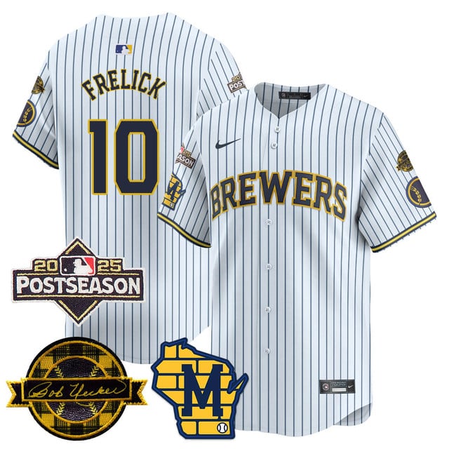 Milwaukee Brewers 2025 Postseason Jersey white #10 Sal Frelick