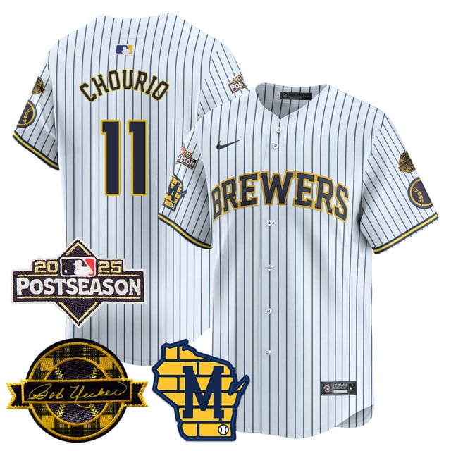 Milwaukee Brewers 2025 Postseason Jersey white #11 Jackson Chourio