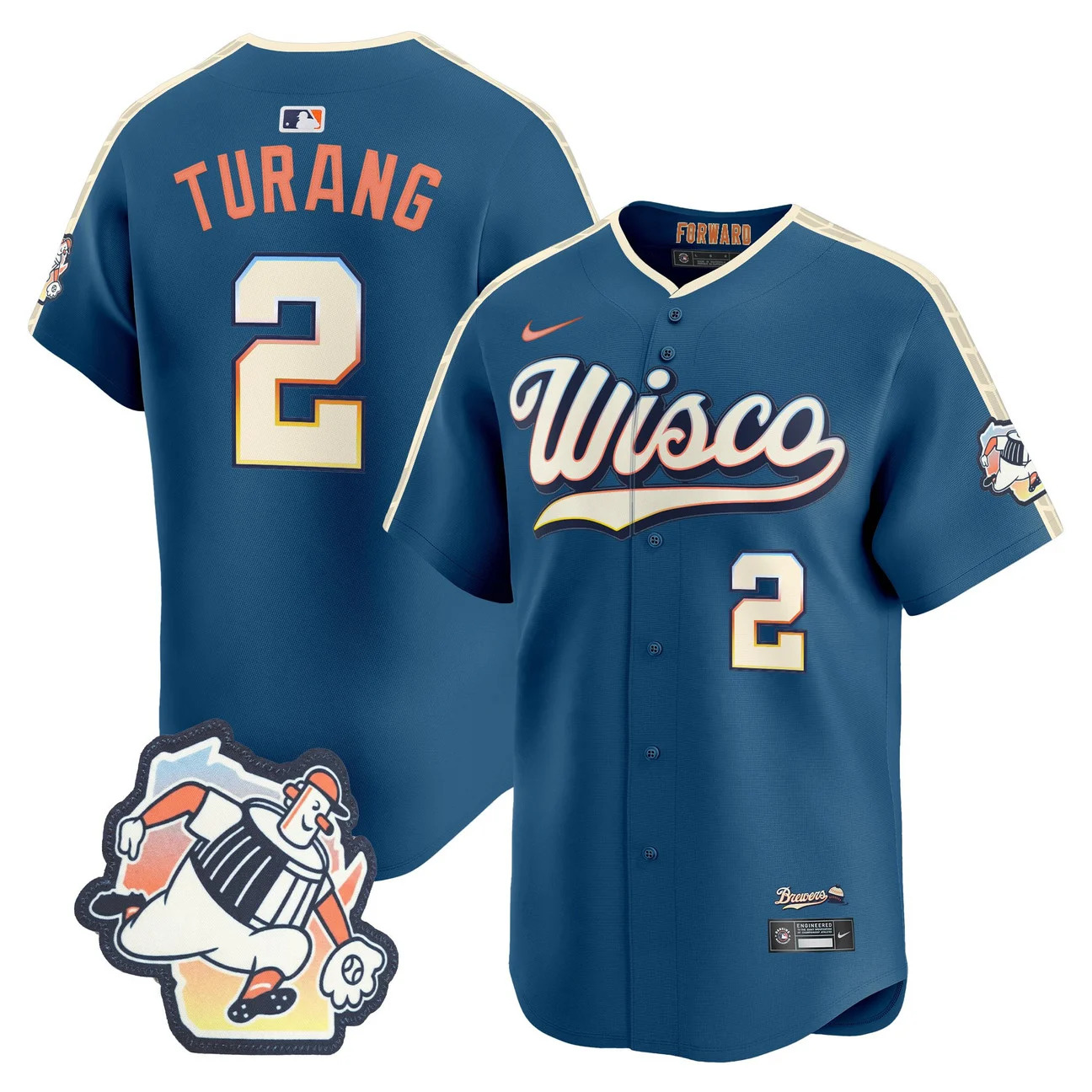 Milwaukee Brewers 2026 City Connect Vapor Premier Limited Jersey #2 BRICE TURANG