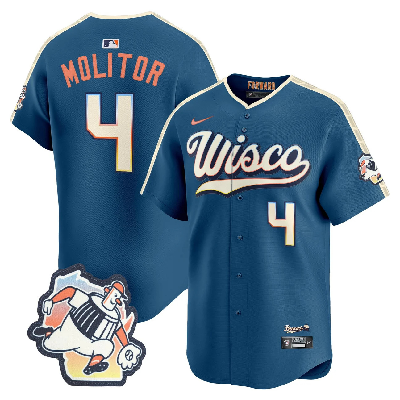 Milwaukee Brewers 2026 City Connect Vapor Premier Limited Jersey #4 PAUL MOLITOR