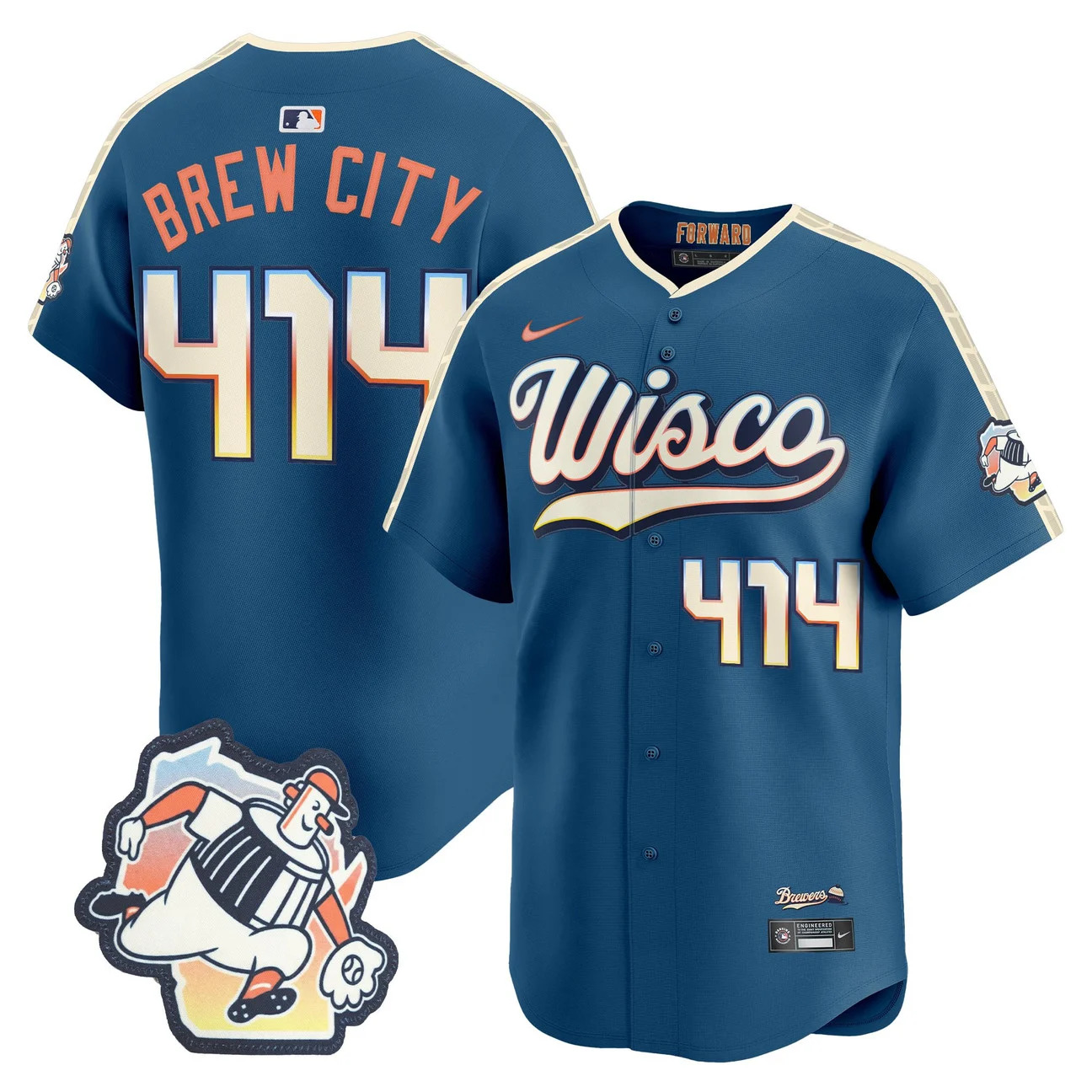 Milwaukee Brewers 2026 City Connect Vapor Premier Limited Jersey #414 BREW CITY