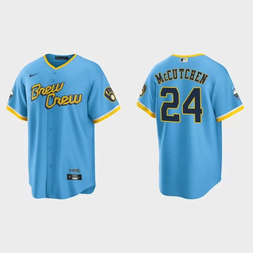 Milwaukee Brewers Andrew McCutchen 2022 City Connect Replica Jersey – Powder Blue