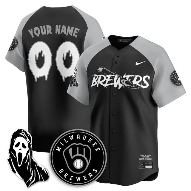 Milwaukee Brewers Scream Ghostface Custom Jersey