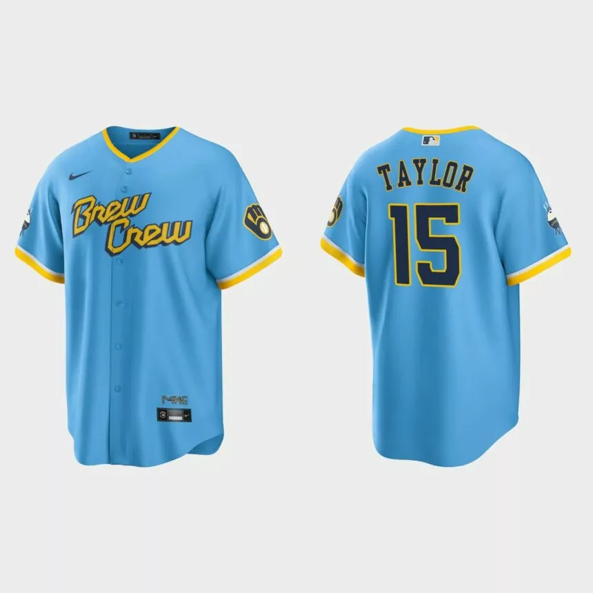 Milwaukee Brewers Tyrone Taylor 2022 City Connect Replica Jersey – Powder Blue