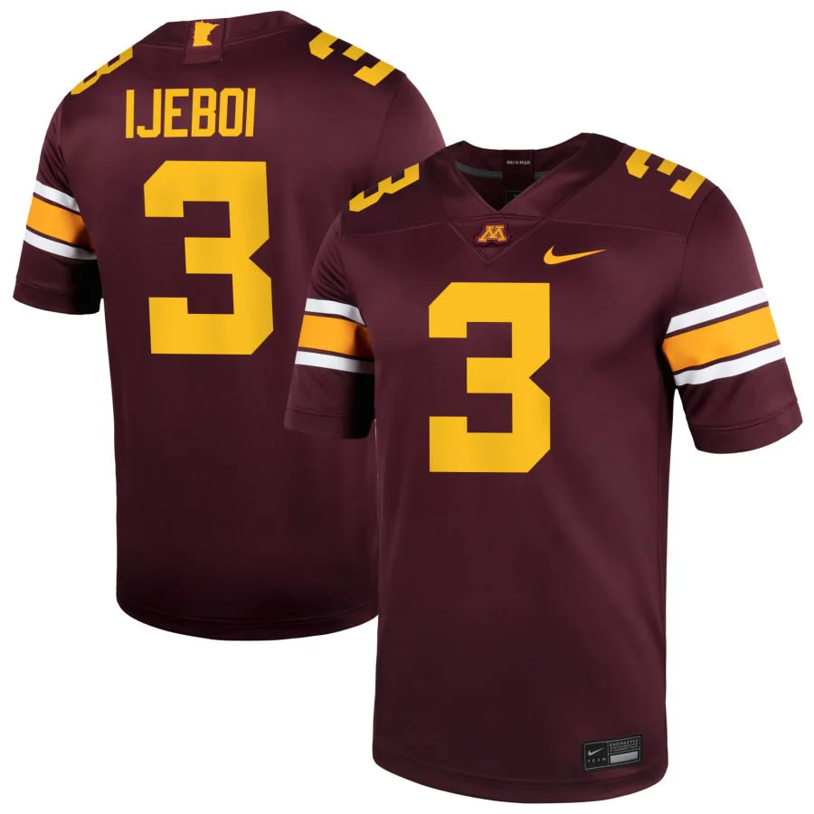 Minnesota Golden Gophers #3 Fame Ijeboi 2025 Maroon Nike F.U.S.E. limited College Football Game Jersey 