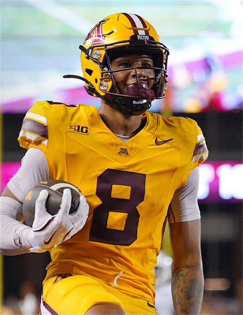 Minnesota Golden Gophers #8 Jalen Smith 2025 Gold Nike F.U.S.E. limited College Football Game Jersey 