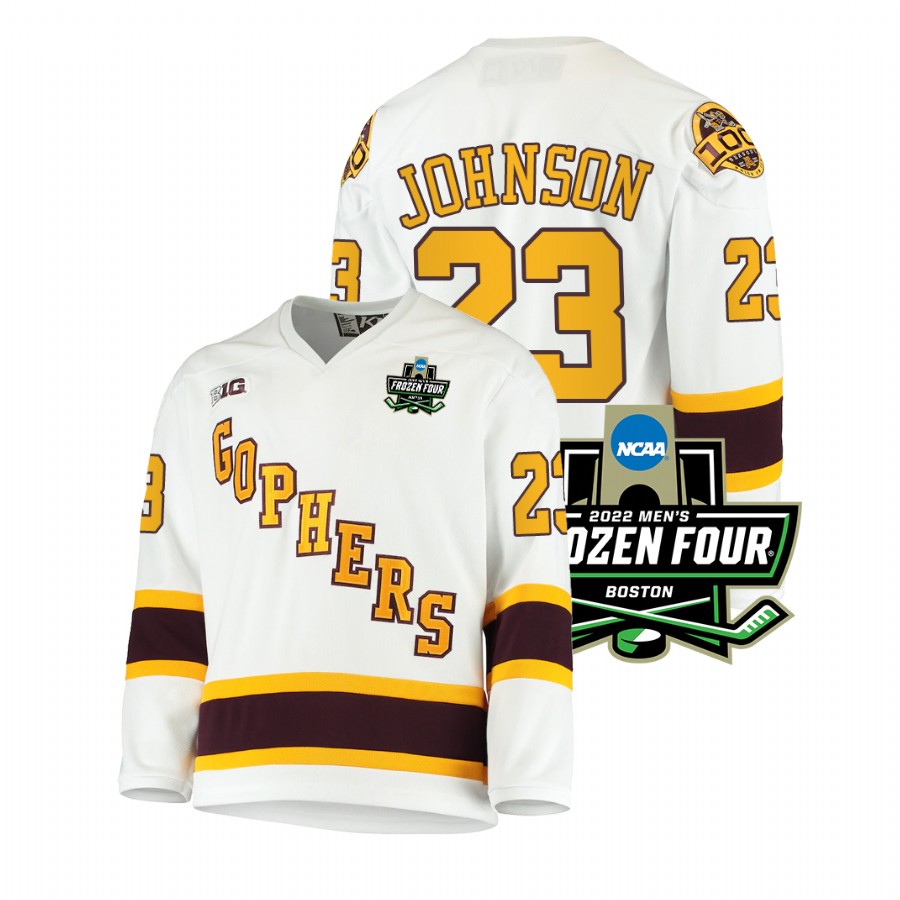 Minnesota Golden Gophers Ryan Johnson 2022 Frozen Four White Jersey