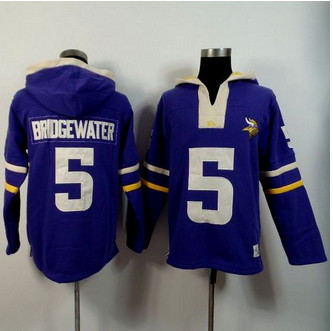 Minnesota Vikings #5 Teddy Bridgewater Purple Player Winning Method Pullover NFL Hoodie