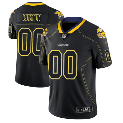 Minnesota Vikings Custom 2018 Lights Out Color Rush Limited Black Jersey