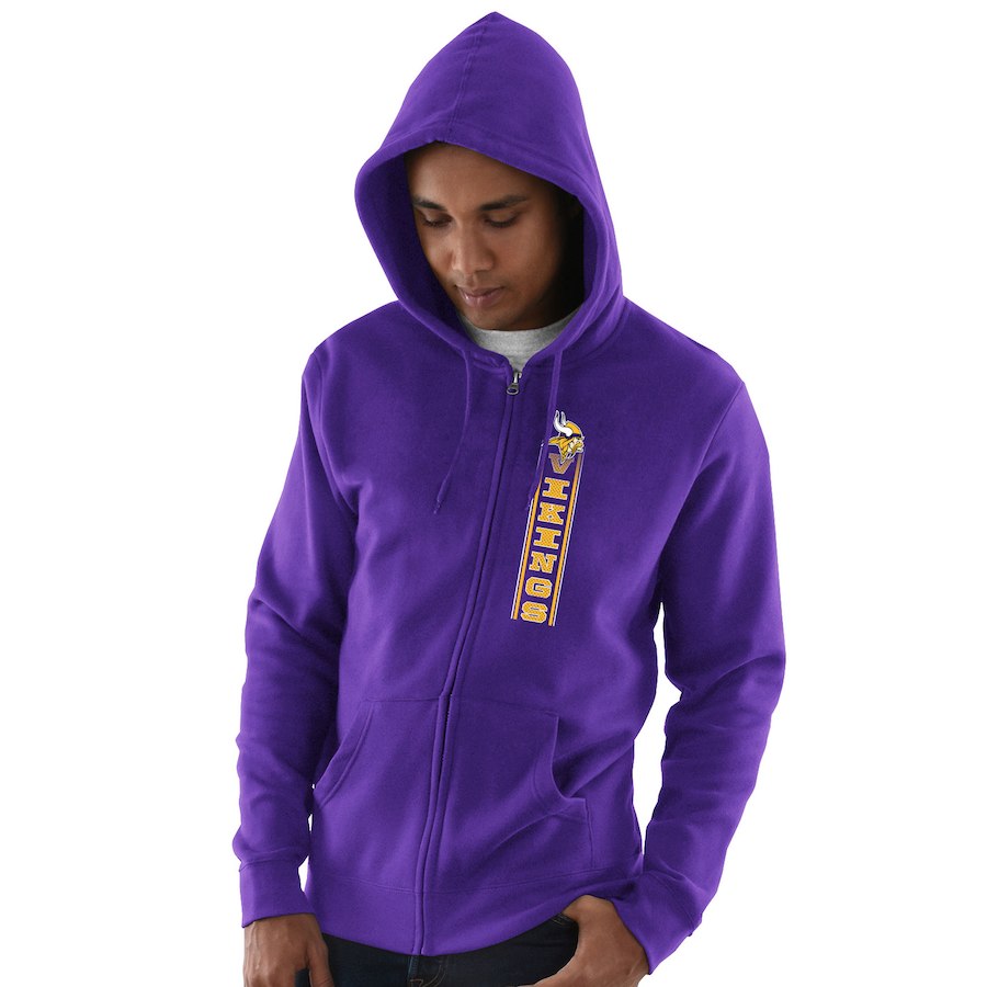 Minnesota Vikings Hook And Ladder Full Zip Hoodie Purple