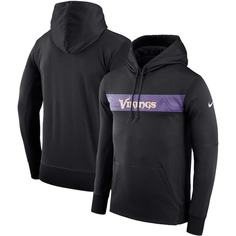 Minnesota Vikings Nike Sideline Team Performance Pullover Hoodie Black