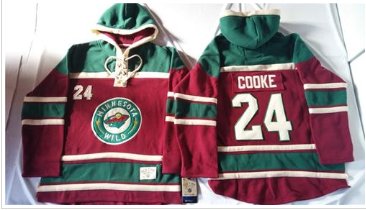 Minnesota Wild #24 Matt Cooke Red Sawyer Hooded Sweatshirt Stitched NHL Jersey