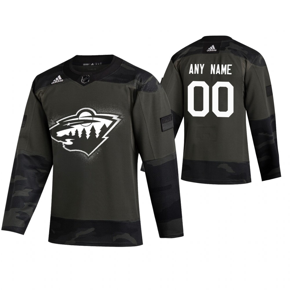 Minnesota Wild hockey Camo 2019 Veterans Day Jersey Custom