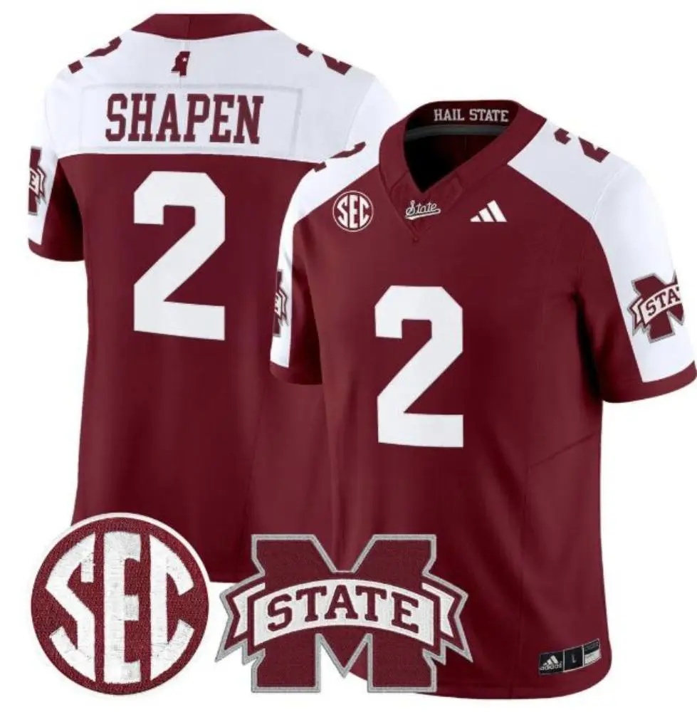 Mississippi State Bulldogs #2 Blake Shapen Maroon White Gratitude Limited Football Jersey 