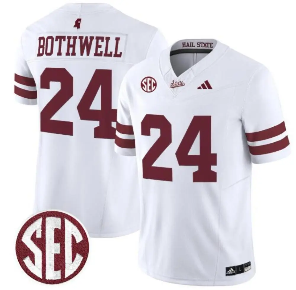 Mississippi State Bulldogs #24 Fluff Bothwell 2025 White Football Game Jersey 