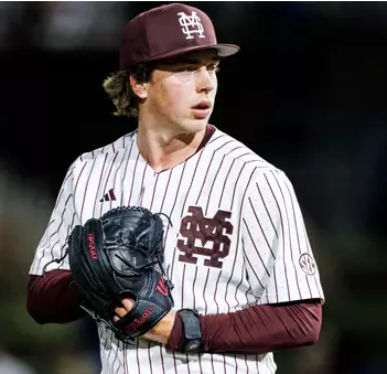 Mississippi State Bulldogs #3 Ace Reese White Pinstripe College Baseball Game Jersey 