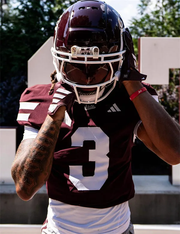 Mississippi State Bulldogs #3 Anthony Evans III 2025 Maroon Football Game Jersey 