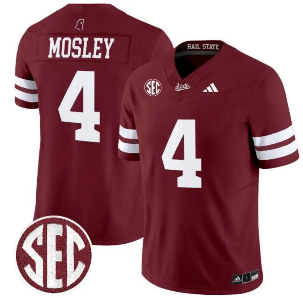 Mississippi State Bulldogs #4 Jordan Mosley 2025 Maroon Football Game Jersey 