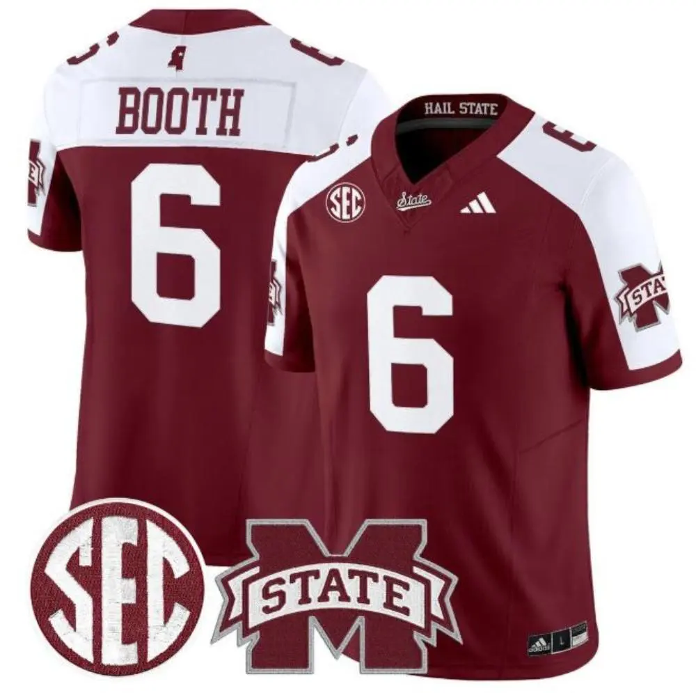 Mississippi State Bulldogs #6 Davon Booth Maroon White Gratitude Limited Football Jersey 