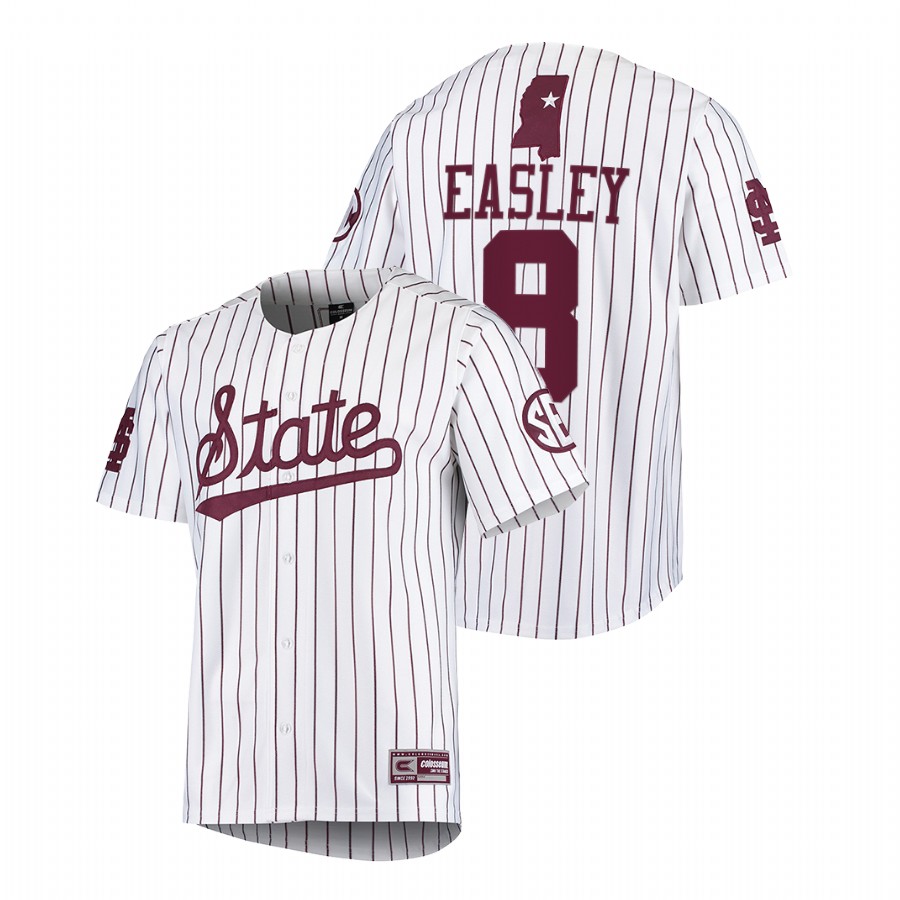Mississippi State Bulldogs Ed Easley Men White College Baseball Alumni Jersey