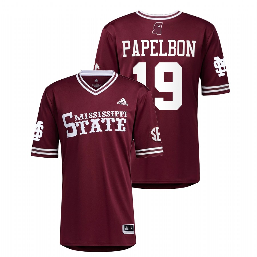 Mississippi State Bulldogs Jonathan Papelbon Men Maroon College Baseball Alumni Jersey