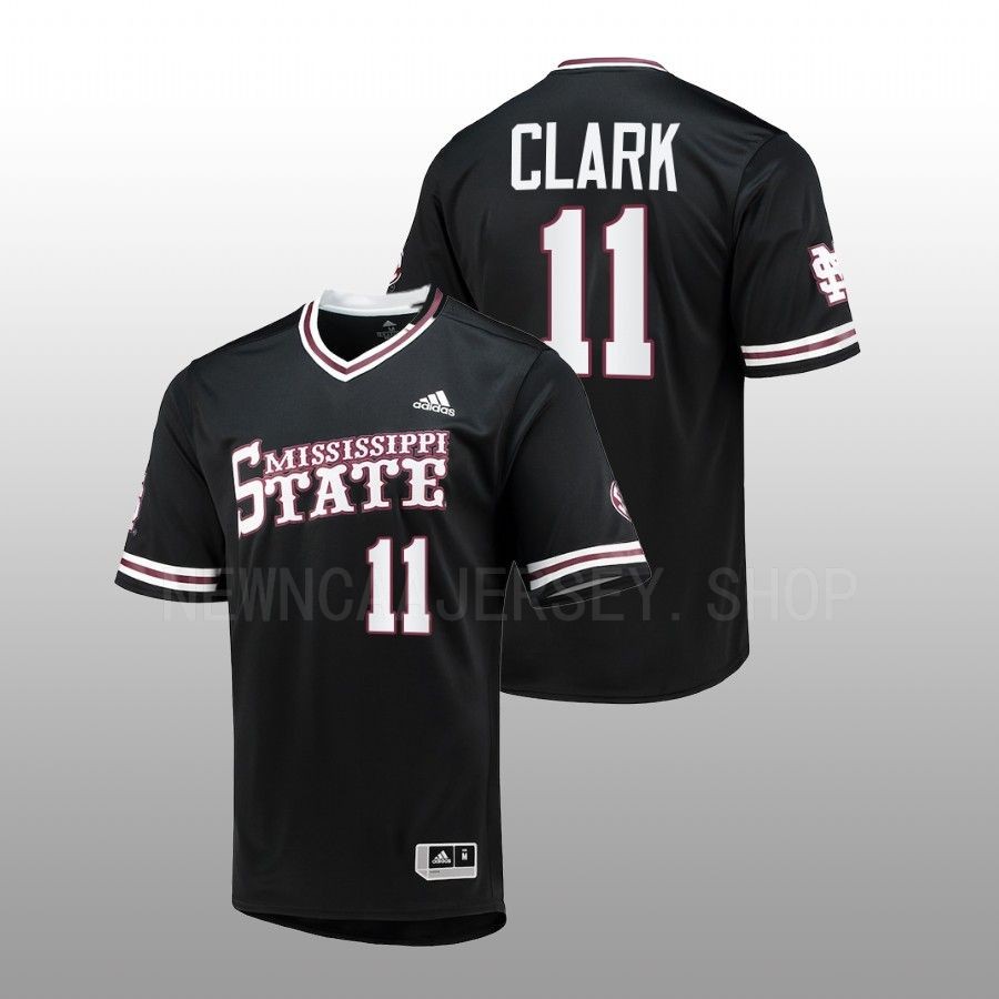 Mississippi State Bulldogs Kellum Clark Men Black College Baseball Replica V-Neck Jersey