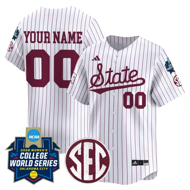 Mississippi State Softball 2026 World Series (WCWS) Vapor Premier Limited Custom Jersey PINSTRIPE