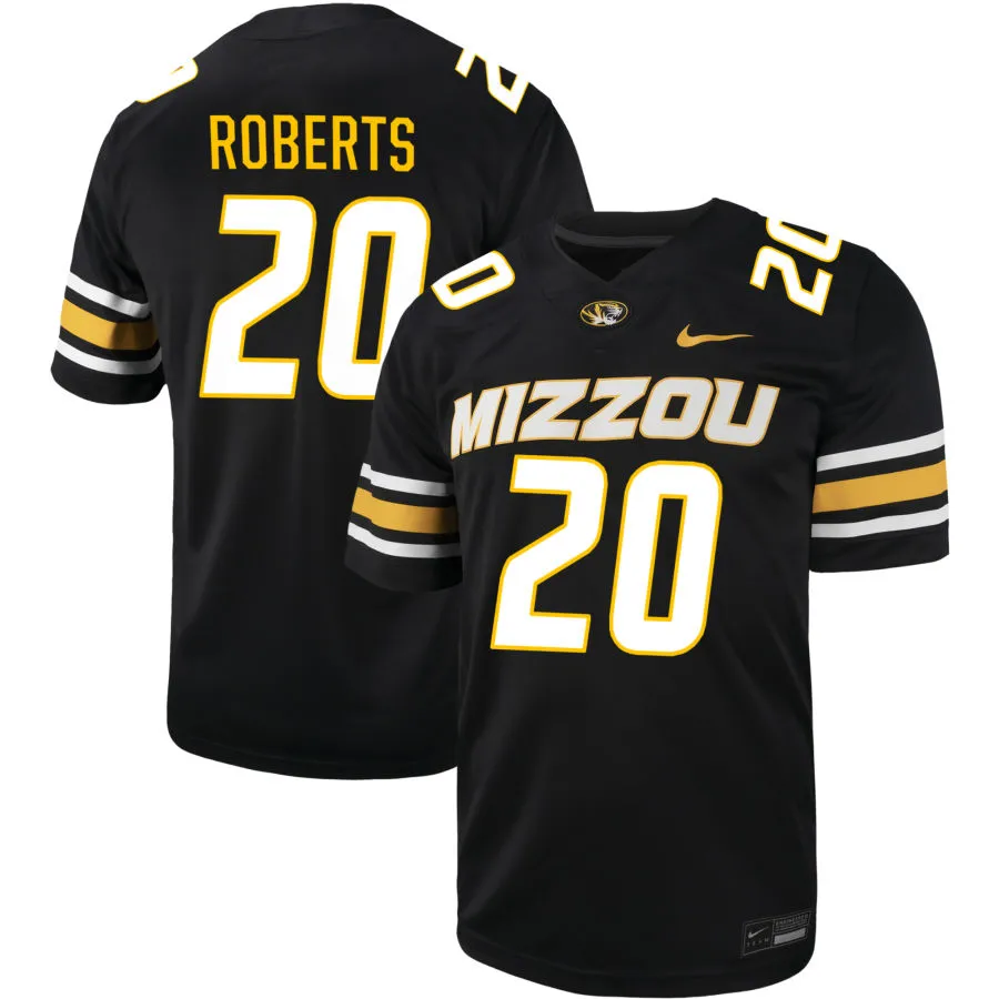 Missouri Tigers #20 Jamal Roberts Nike 2025 Black Football Game Jersey 