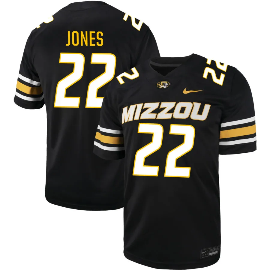 Missouri Tigers #22 Tavorus Jones Nike 2025 Black Football Game Jersey 
