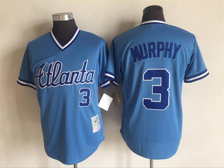 Mitchell&Ness Atlanta Braves #3 Dale Murphy Light Blue Throwback Jerseys