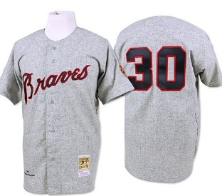 Mitchell&Ness Atlanta Braves #30 Orlando Cepeda 1969 Gray Wool Throwback Jerseys