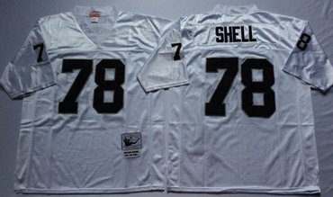 Mitchell And Ness Raiders #78 shell White Throwback Stitched NFL Jersey