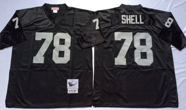 Mitchell And Ness Raiders #78 shell balck Throwback Stitched NFL Jersey
