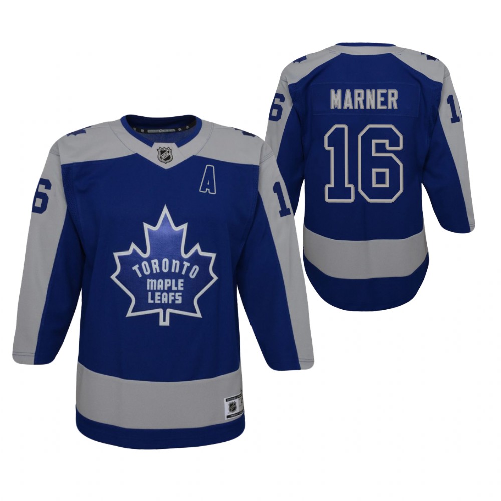 Mitchell Marner Toronto Maple Leafs 2021 Reverse Retro Blue Youth Jersey Replica