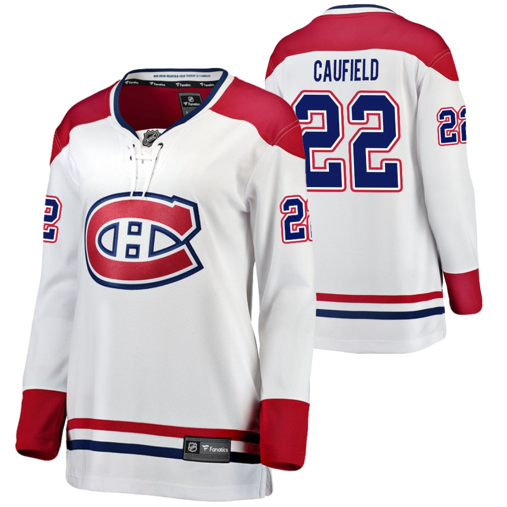 Montreal Canadiens Cole Caufield Women White Away Jersey