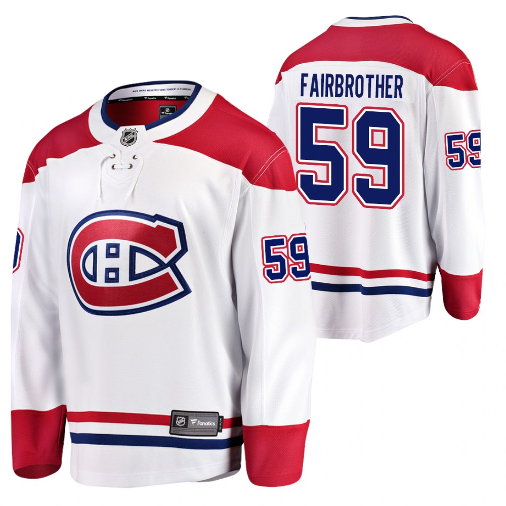 Montreal Canadiens Gianni Fairbrother White 2020-21 Away Breakaway Player Jersey