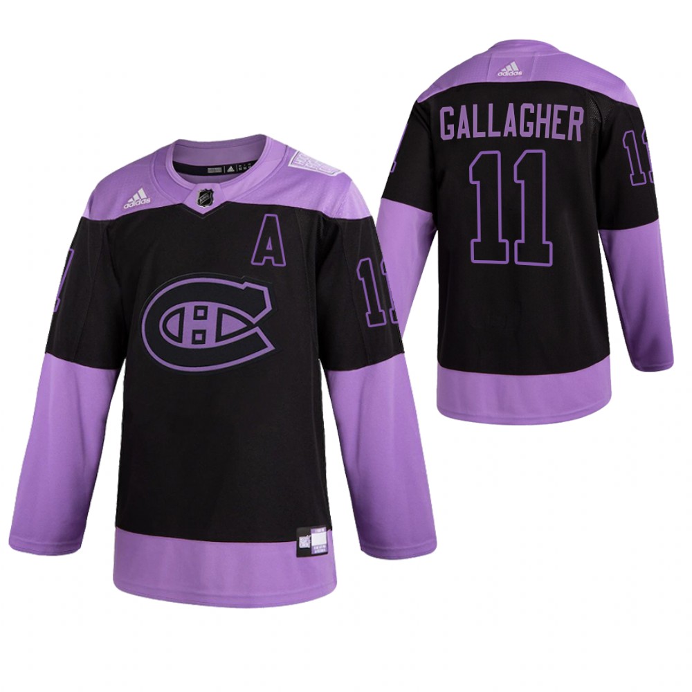 Montreal Canadiens HockeyFightsCancer Brendan Gallagher Purple Jersey Authentic