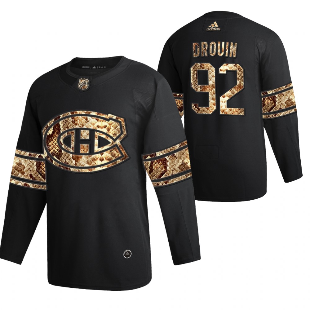 Montreal Canadiens Jonathan Drouin Black Python Skin 2021 Exclusive Edition Jersey