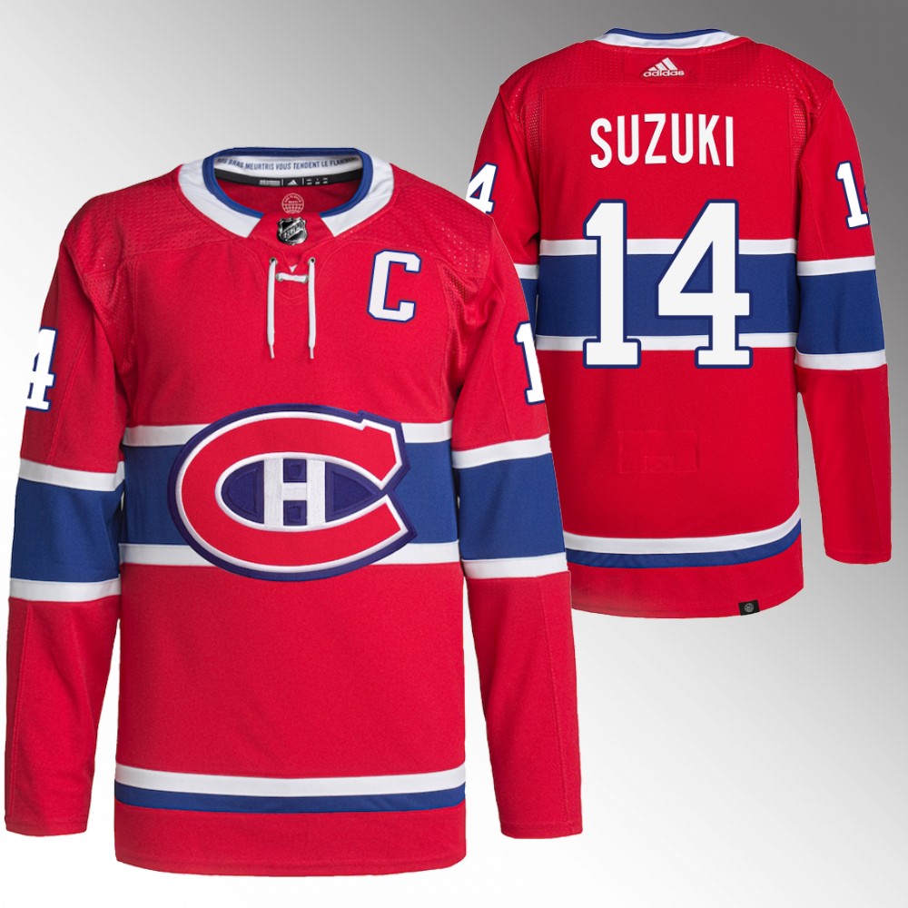 Montreal Canadiens Nick Suzuki Red 2023 Captain Patch Authentic Primegreen Jersey