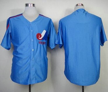 Montreal Expos Blank Blue Mitchell And Ness Throwback Baseball Jersey
