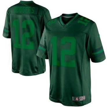 NEW Aaron Rodgers Green Bay Packers Drenched Limited Jerseys(Green)