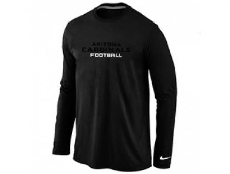 NEW Arizona Cardinals Authentic font Long Sleeve T-Shirt Black