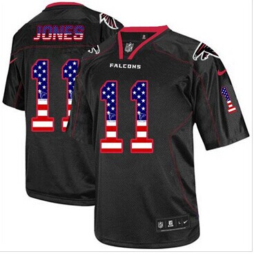 NEW Atlanta Falcons #11 Julio Jones Black NFL Elite USA Flag Fashion Jersey