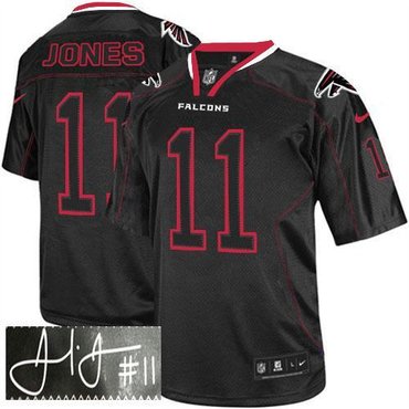 NEW Atlanta Falcons #11 Julio Jones Lights Out Black Jerseys(Signed Elite)