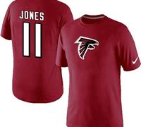 NEW Atlanta Falcons #11 Julio Jones Red Player Name and Number T-Shirt